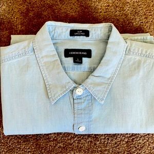J.Crew Slim/Untucked Light Denim Button Down - L